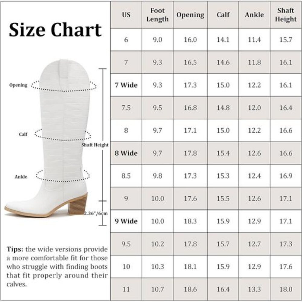 NEW  Western Cowboy Boots for Women - Knee High Wide Calf Cowgirl Boots - Picture 5 of 6